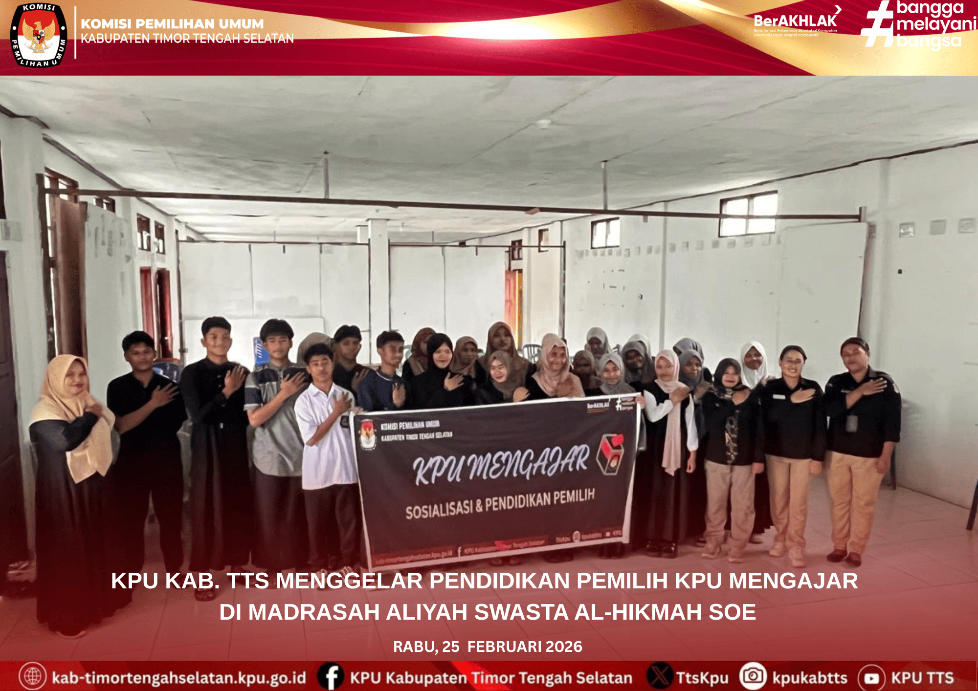 KPU MENGAJAR DI MADRASAH ALIYAH SWASTA AL-HIKMAH SOE